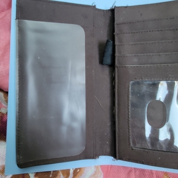 RGA Accessories Brown Fold Checkbook Wallet Vintage Floral Design - Picture 5 of 11